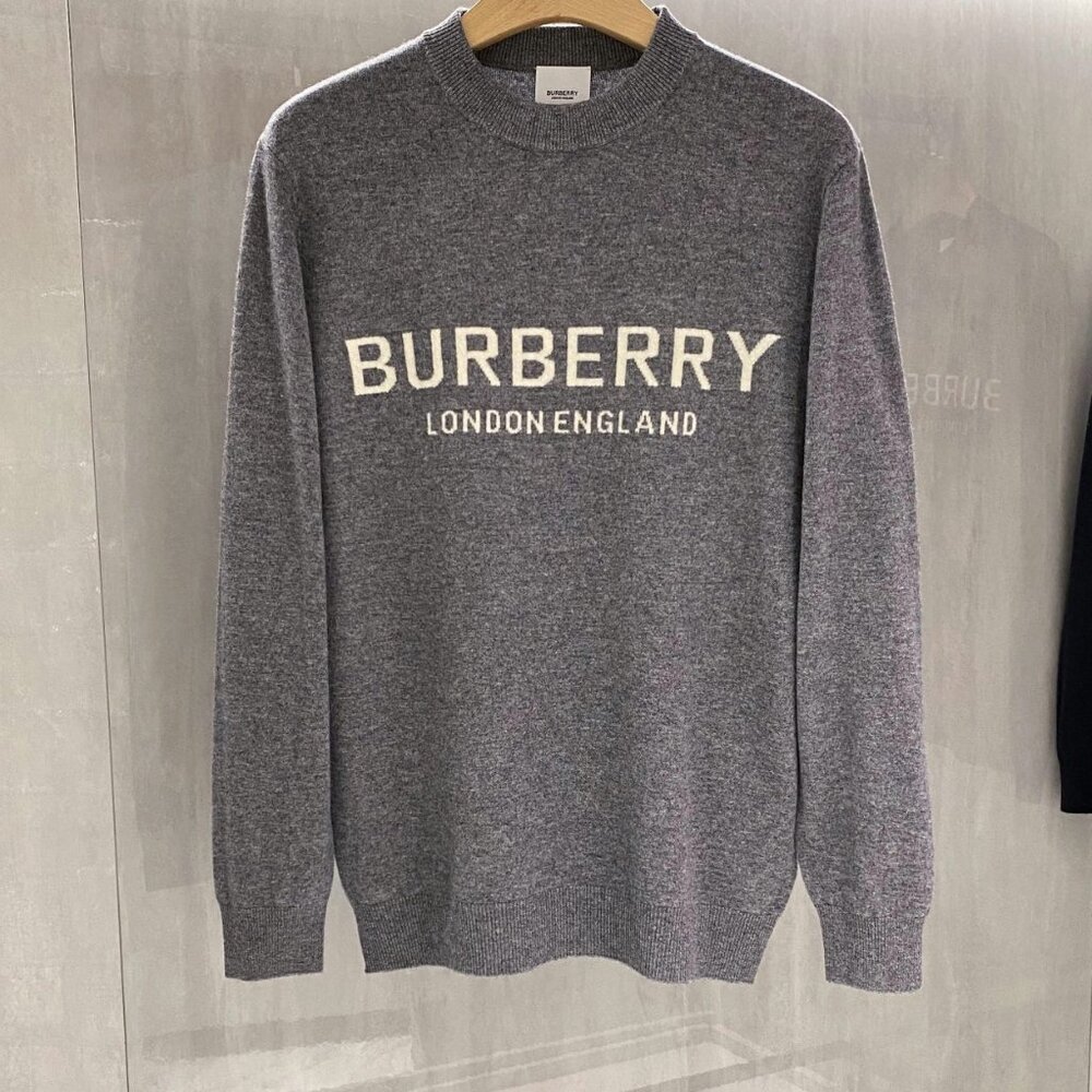 Burberry Gray Classical Pattern Sweaters - image 1